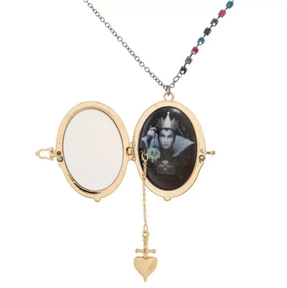 New! BETSEY JOHNSON Disney Parks Collection Evil Villan Queen Locket Necklace.